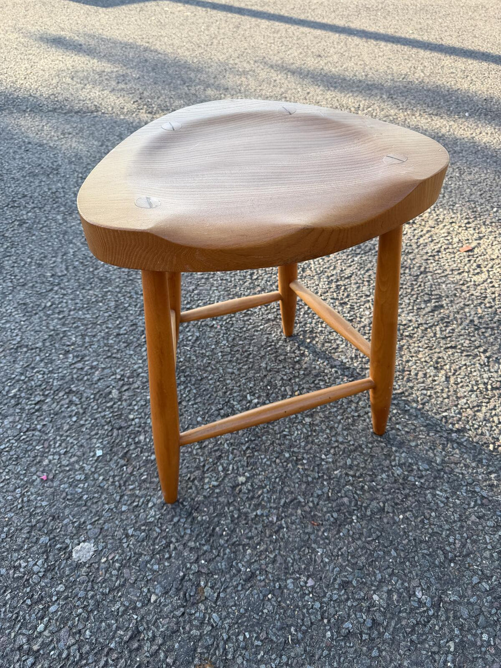 Ash Wood Sculpted Saddle Seat Stool