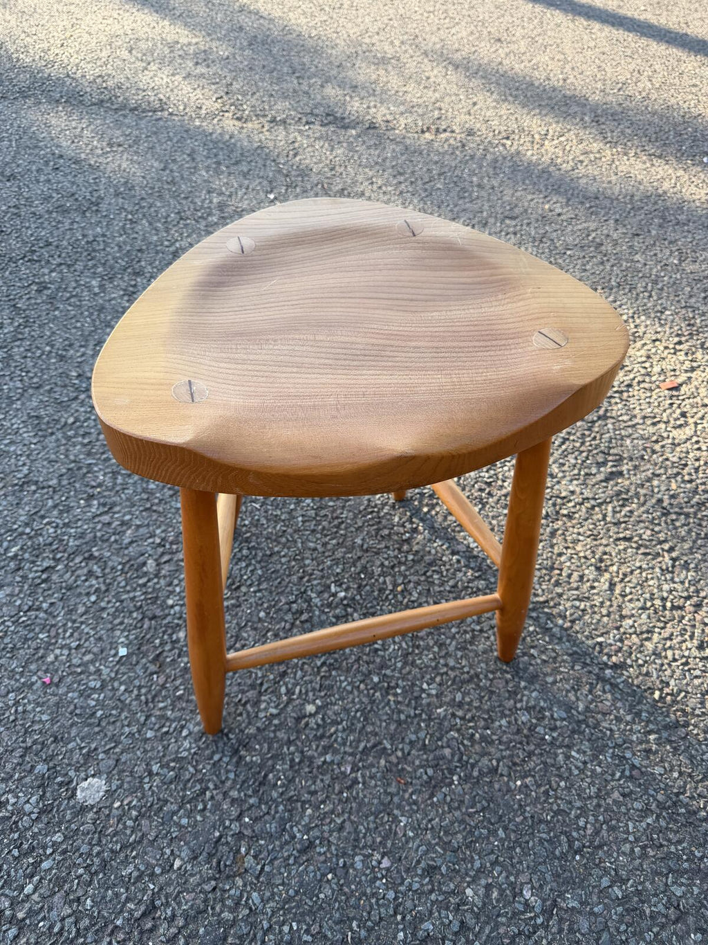 Ash Wood Sculpted Saddle Seat Stool
