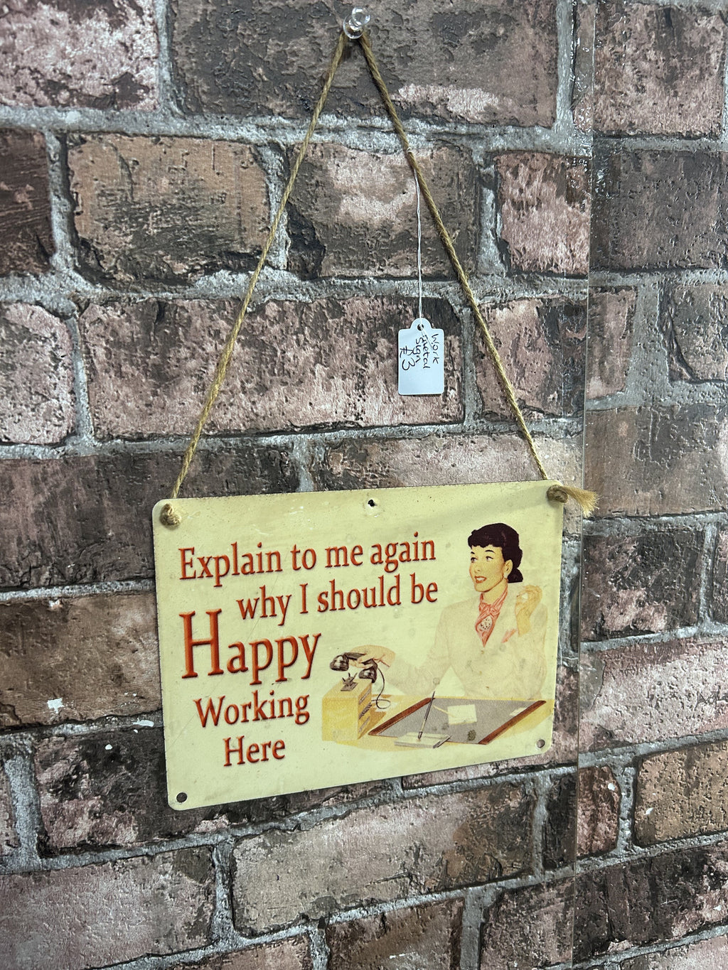 Retro Style Work Metal Sign
