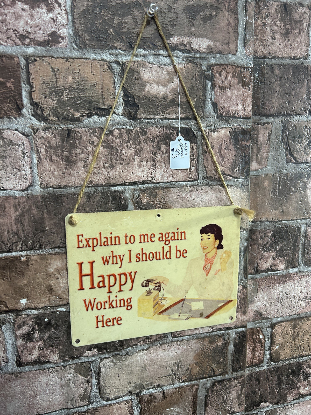 Retro Style Work Metal Sign