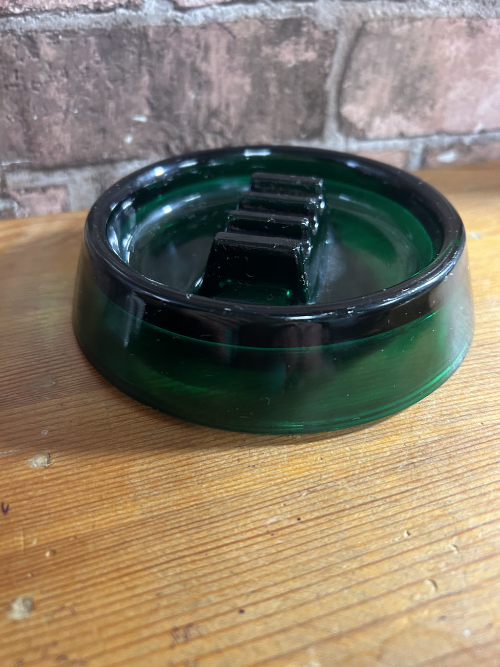 Vintage Emerald Green Glass Ashtray