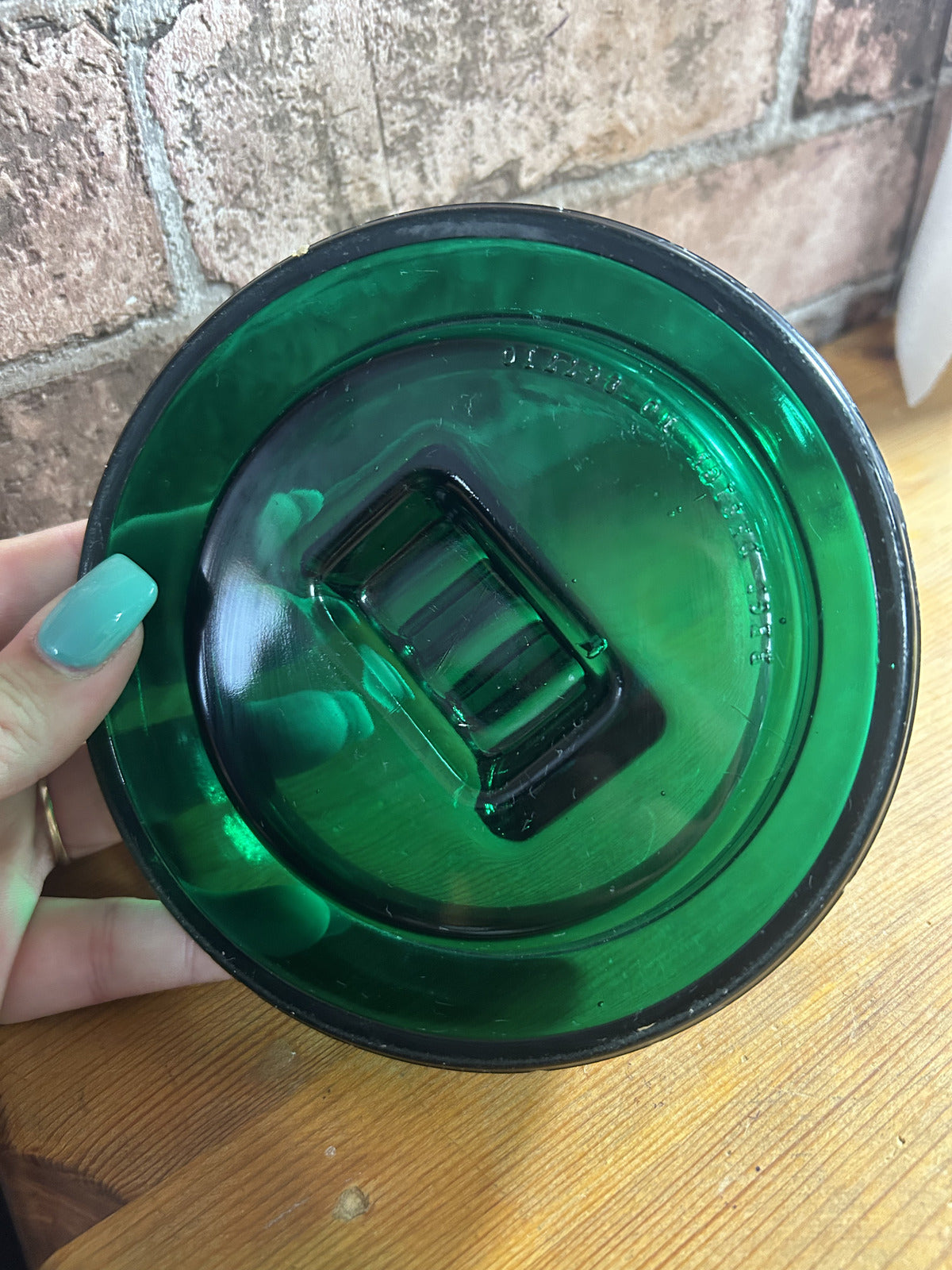 Vintage Emerald Green Glass Ashtray