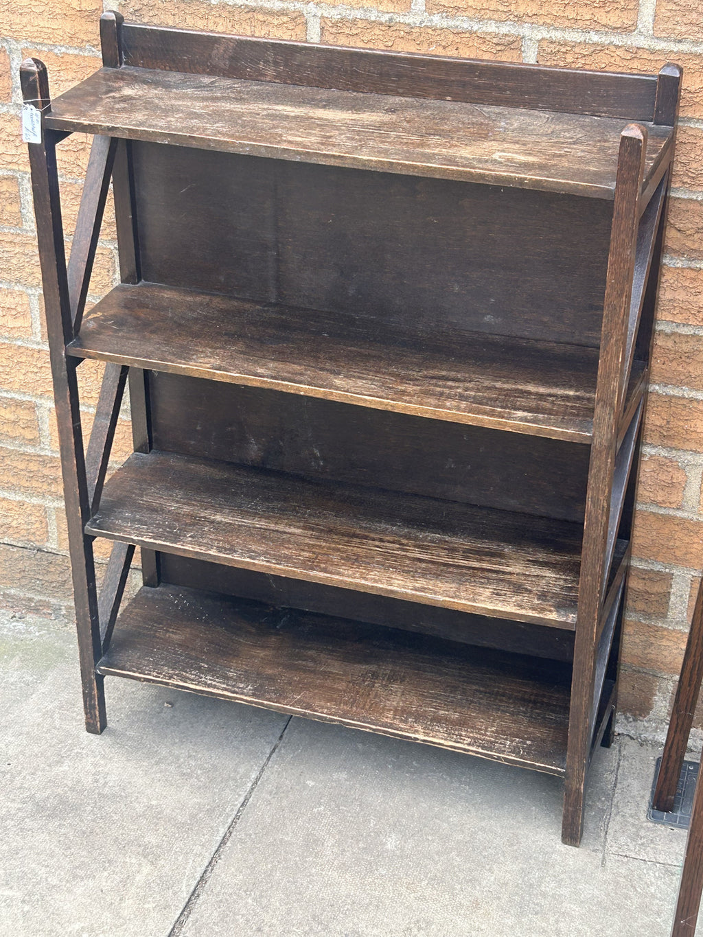 Solid Oak Arts & Crafts Open Bookcase