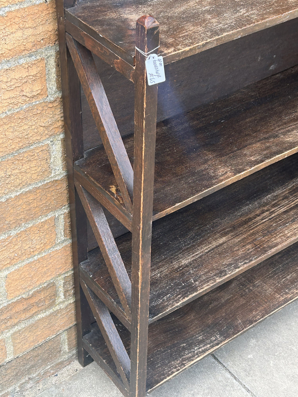 Solid Oak Arts & Crafts Open Bookcase