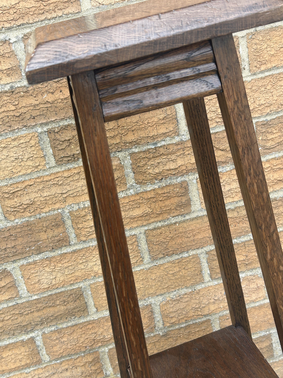 Antique Solid Oak Plant Stand