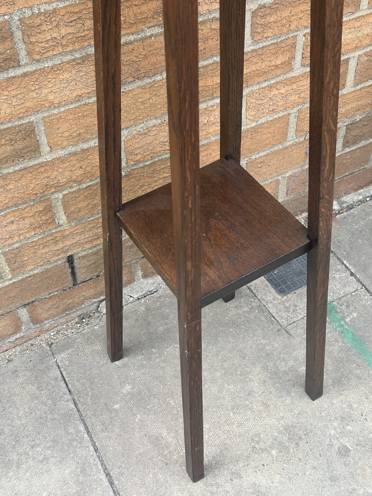 Antique Solid Oak Plant Stand
