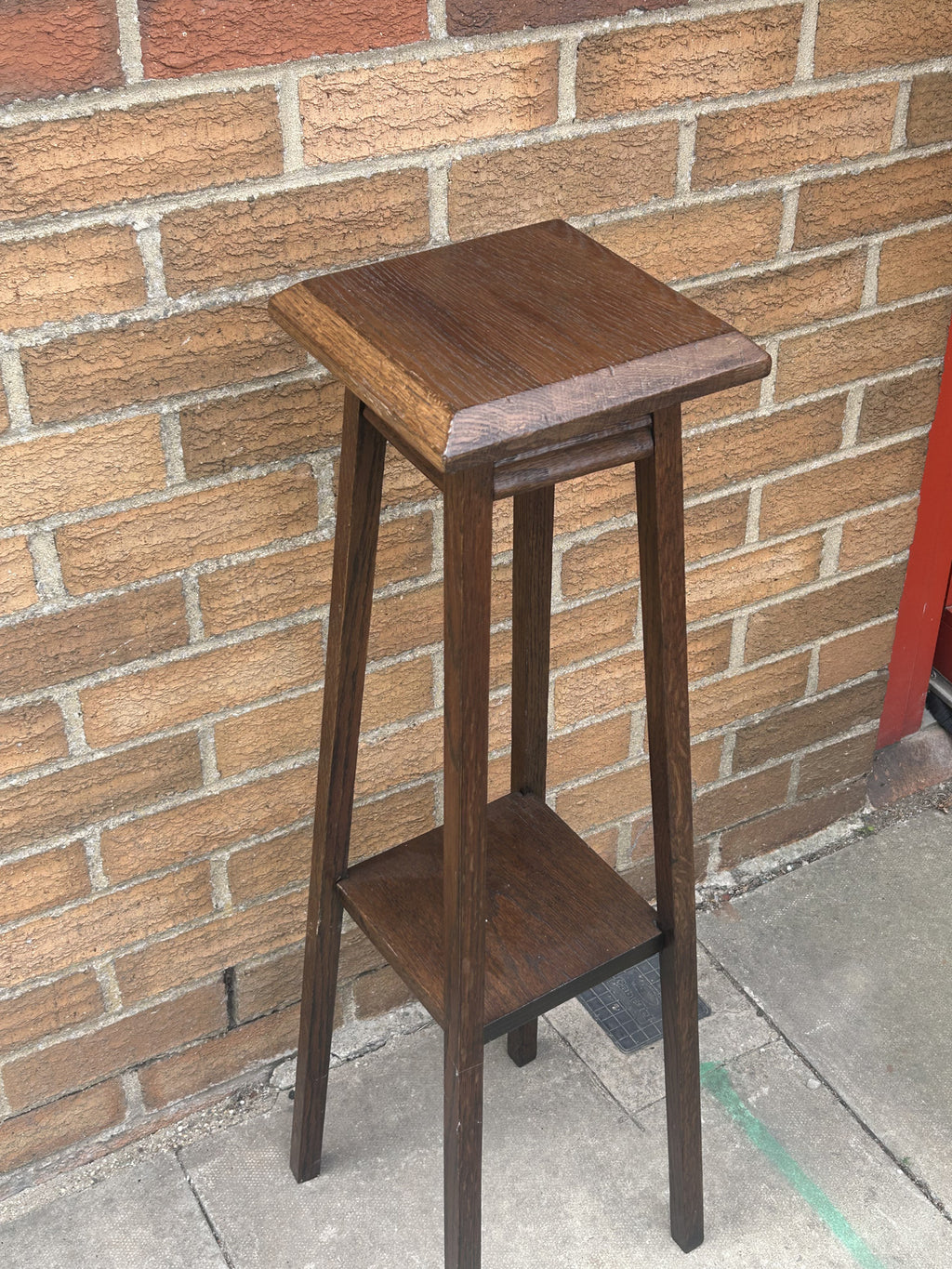 Antique Solid Oak Plant Stand