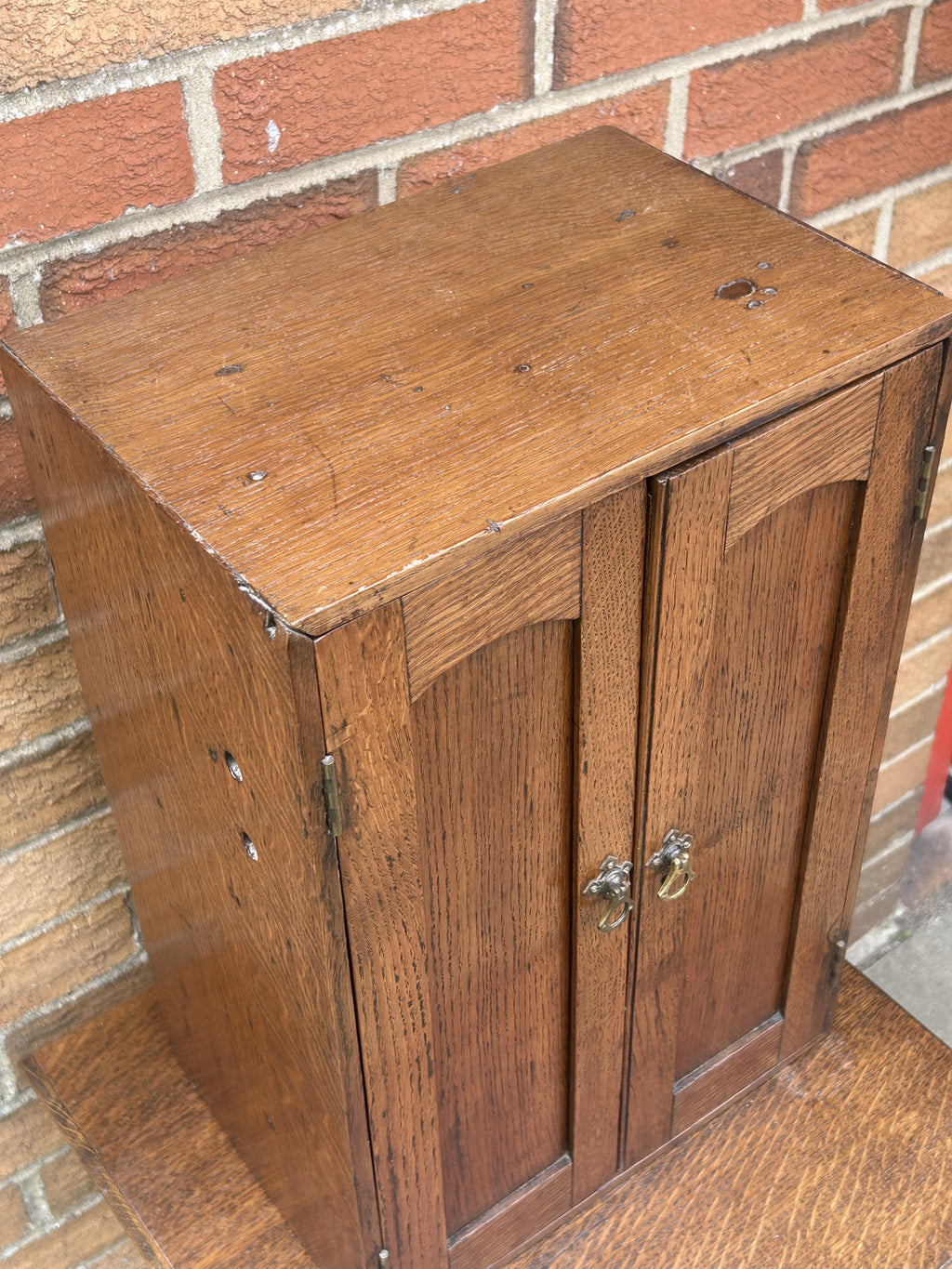 Edwardian Oak Collectors Cabinet