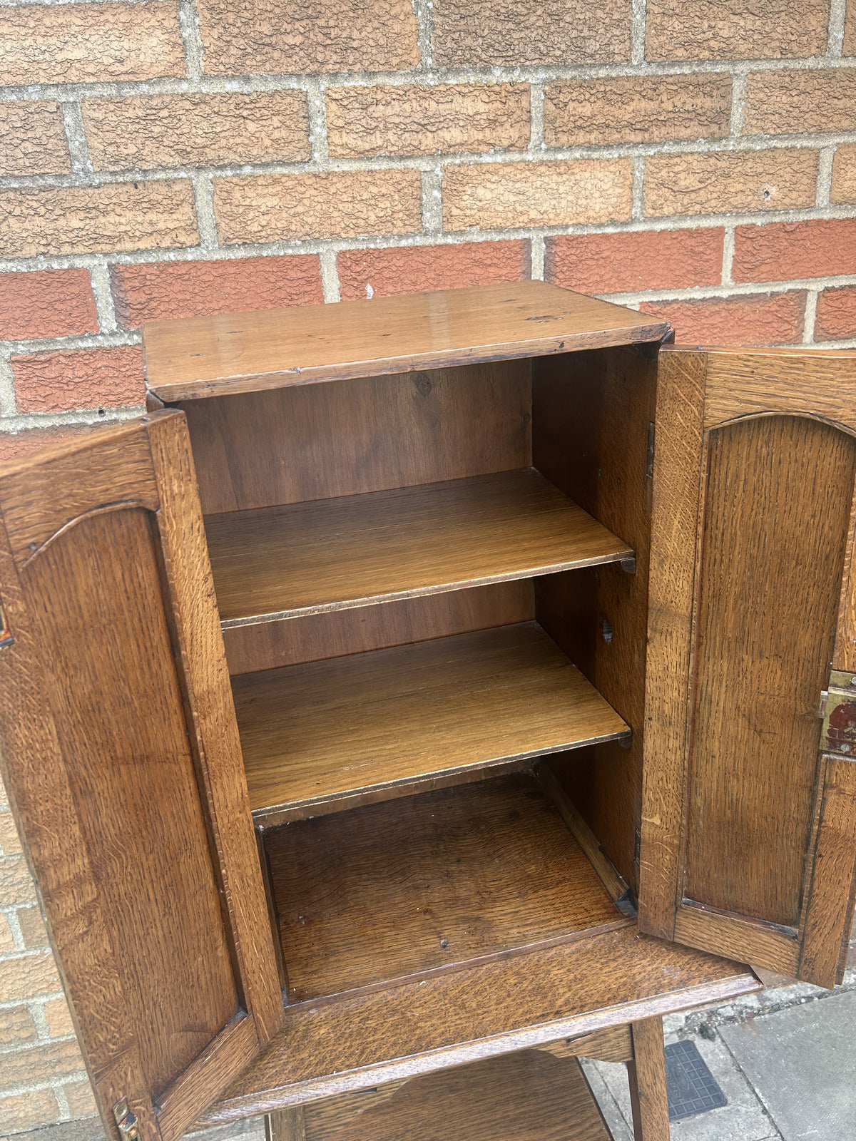 Edwardian Oak Collectors Cabinet