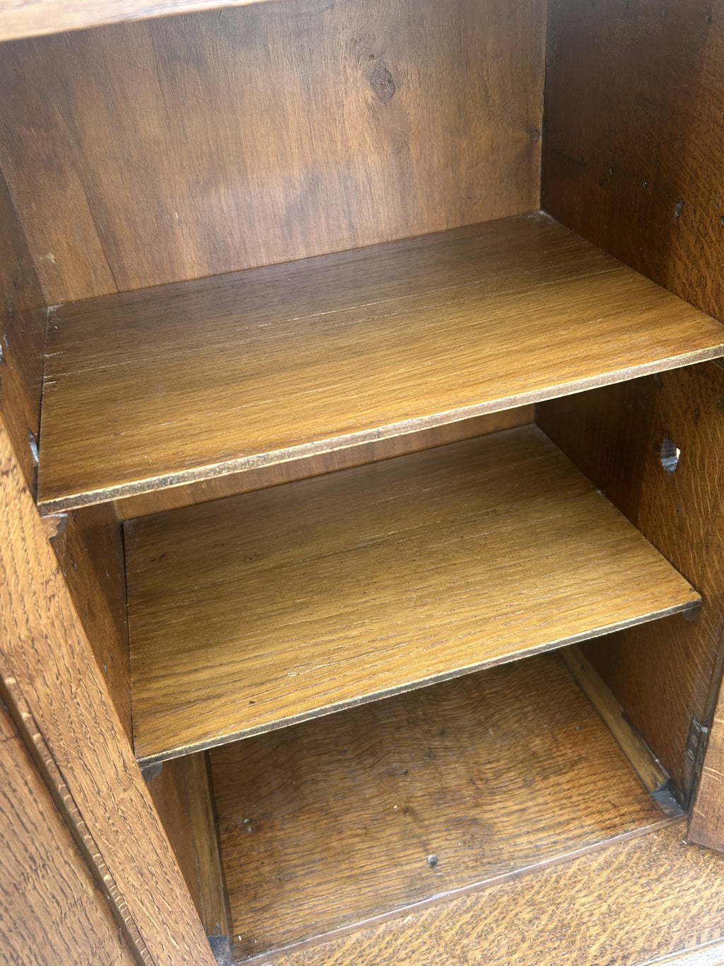 Edwardian Oak Collectors Cabinet