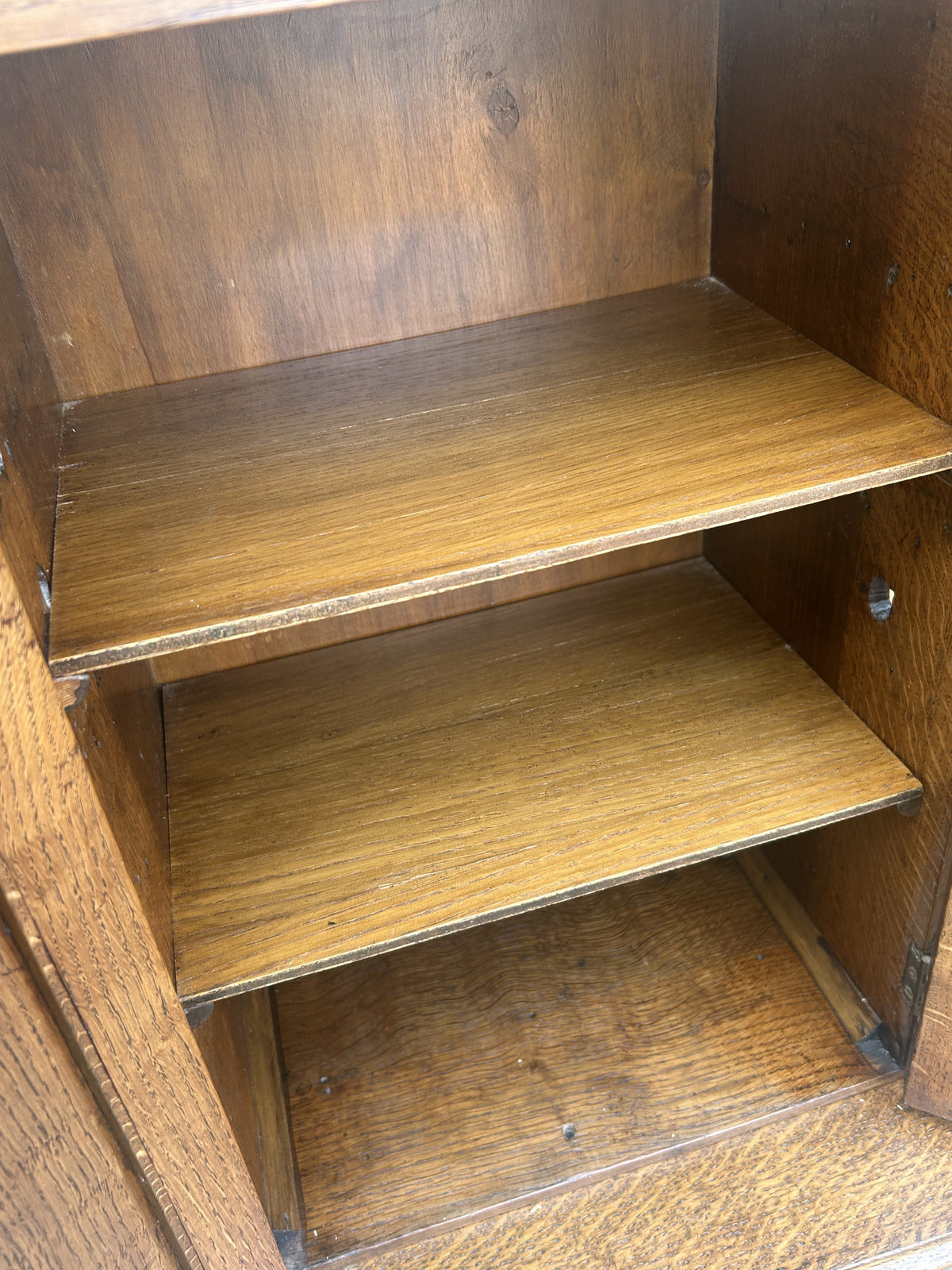 Edwardian Oak Collectors Cabinet