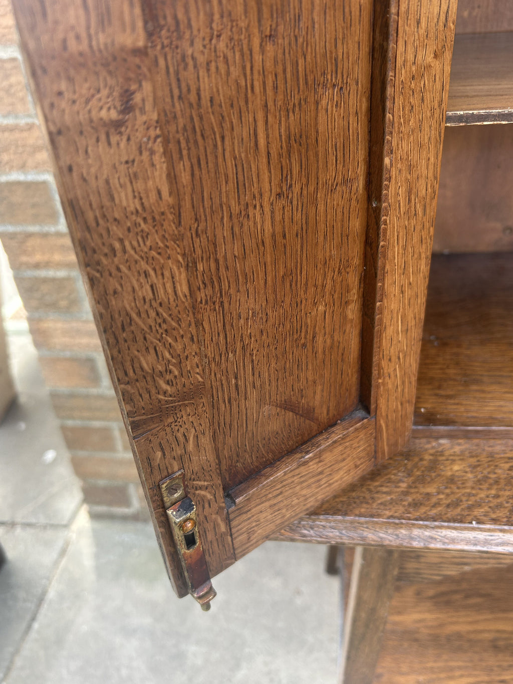 Edwardian Oak Collectors Cabinet