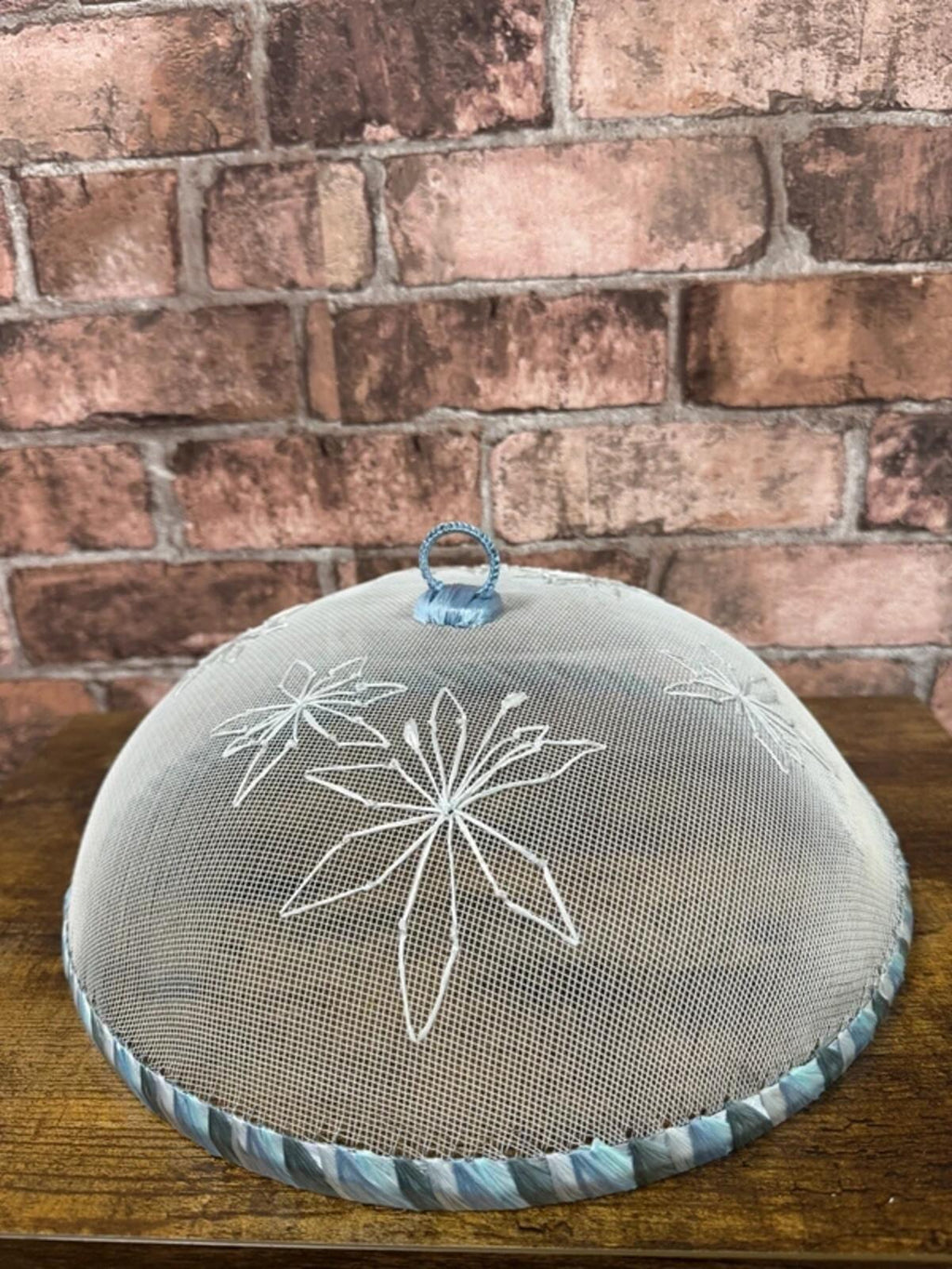 Blue Floral Embroidered Food Tent