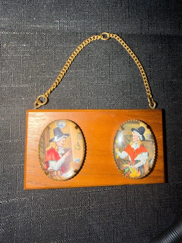 Wood Hanging with Two Pictures