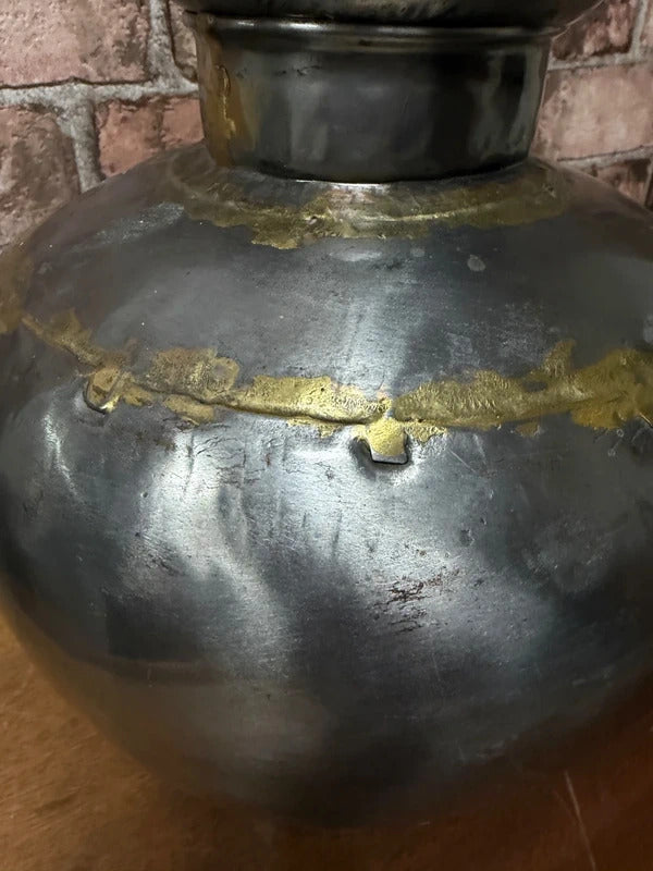Antique Indian Metal with Brass Soldering Lamp