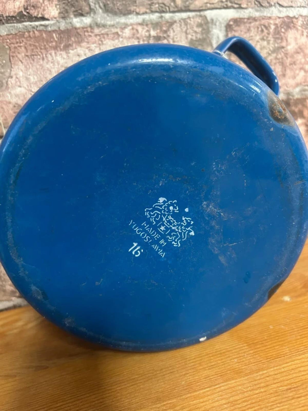 Vintage Enamel Double Handled Saucepan
