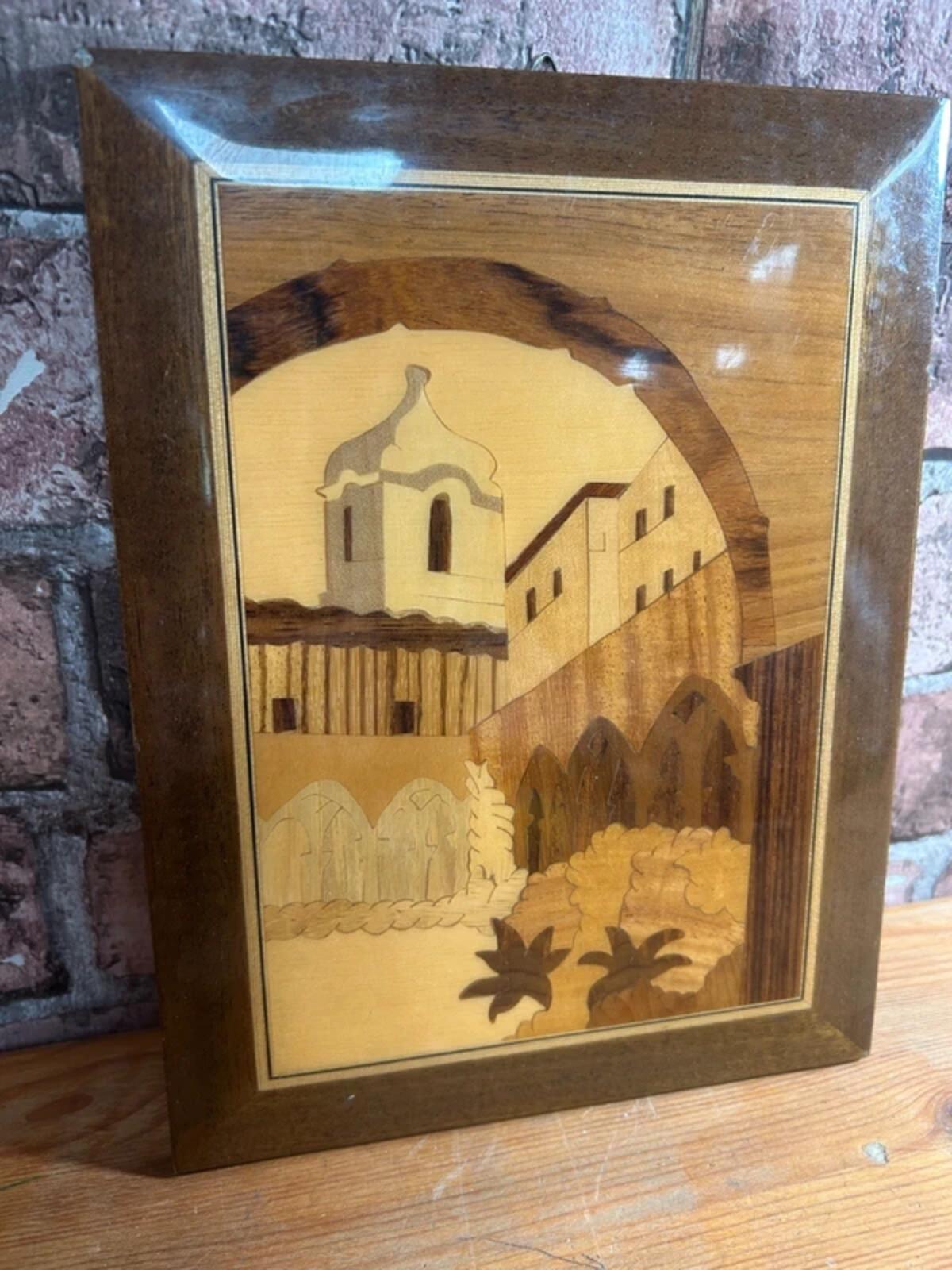 Italian Wood Marquery Wall Hanging