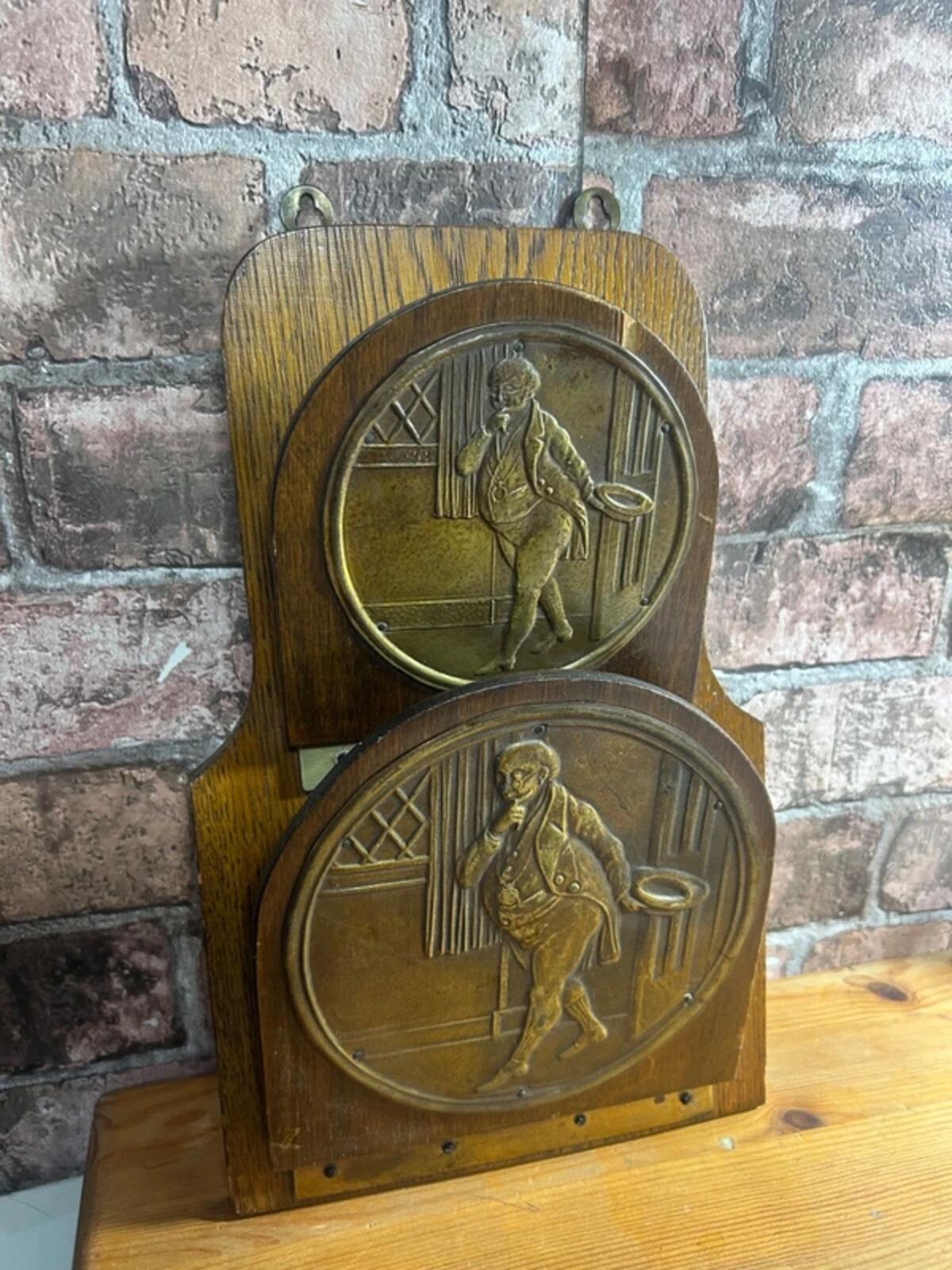 Antique Oak Brass Letter Holder
