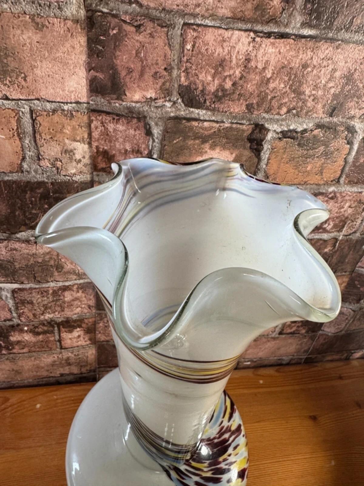Murano Large Glass Patterned Vase