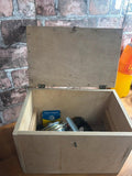 Wooden Box of Fishing Accessories