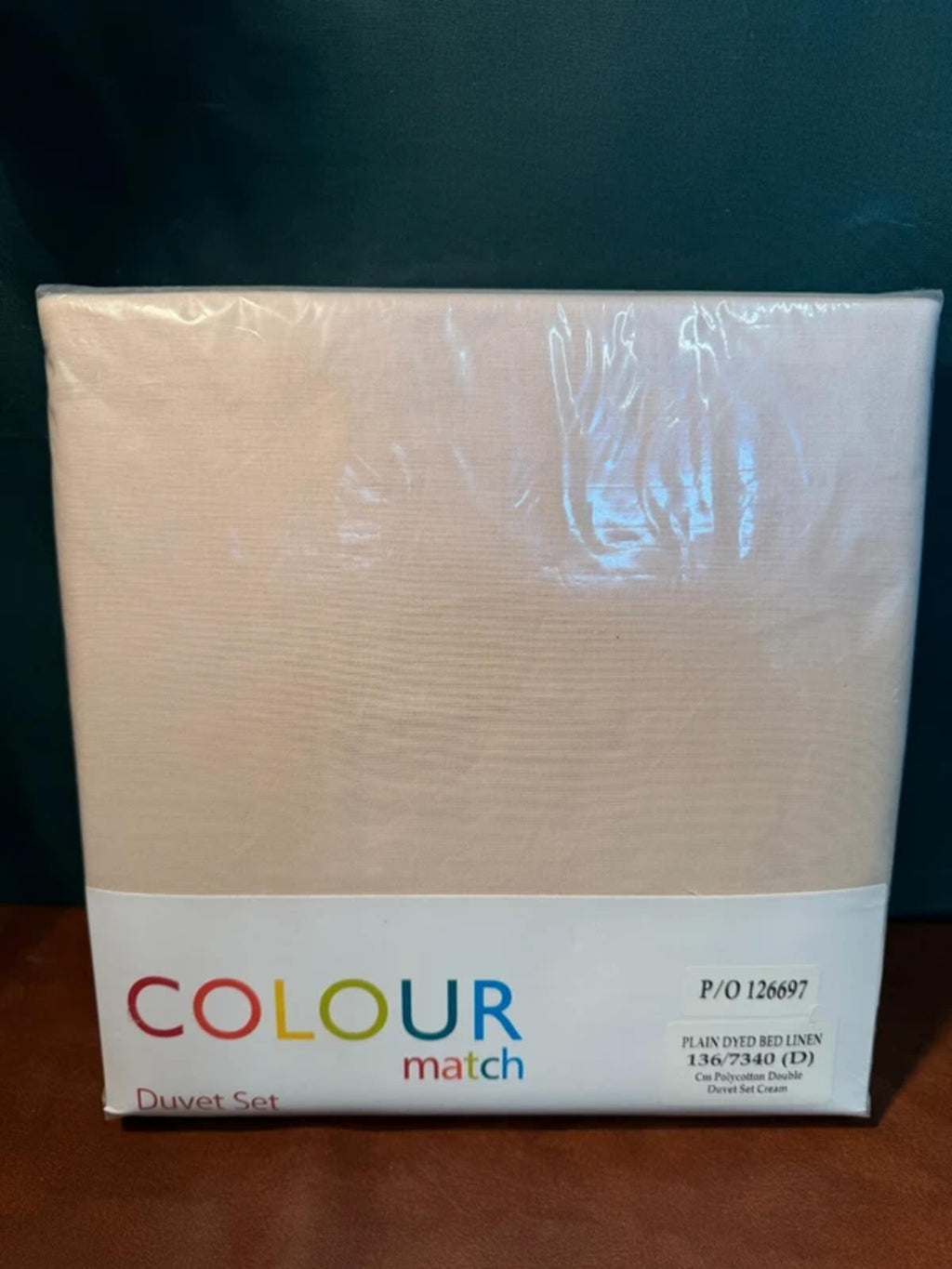 Colour Match Beige Double Bed Cover