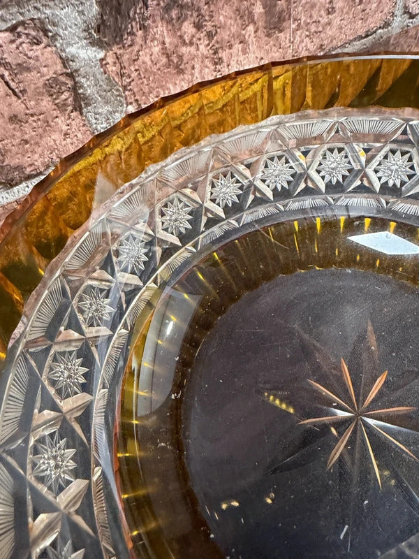 Bohemian Amber Glass Bowl