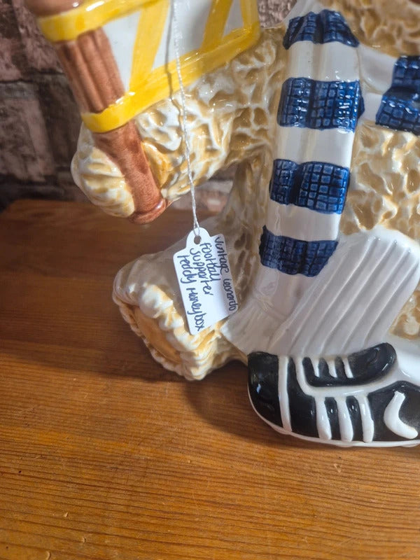 Vintage Leonardo football supporter teddy money box