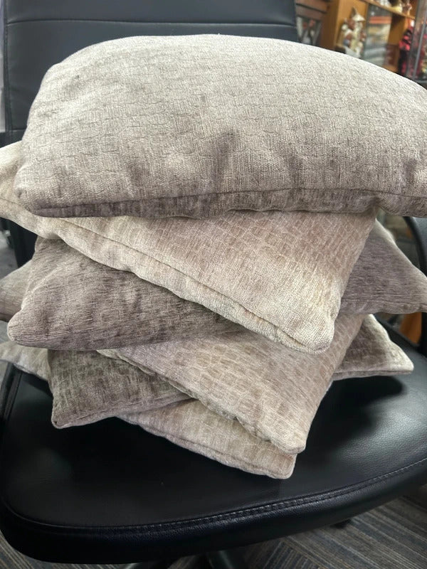 Set of 6 Beige and Mink Cushions