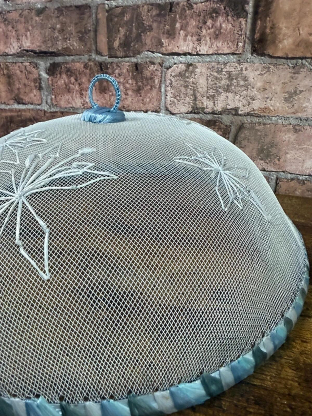 Blue Floral Embroidered Food Tent