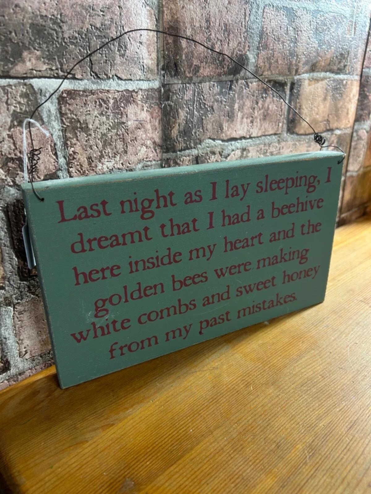 Green Quote Wooden Sign
