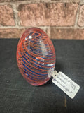 Pink striped egg shape paperweight