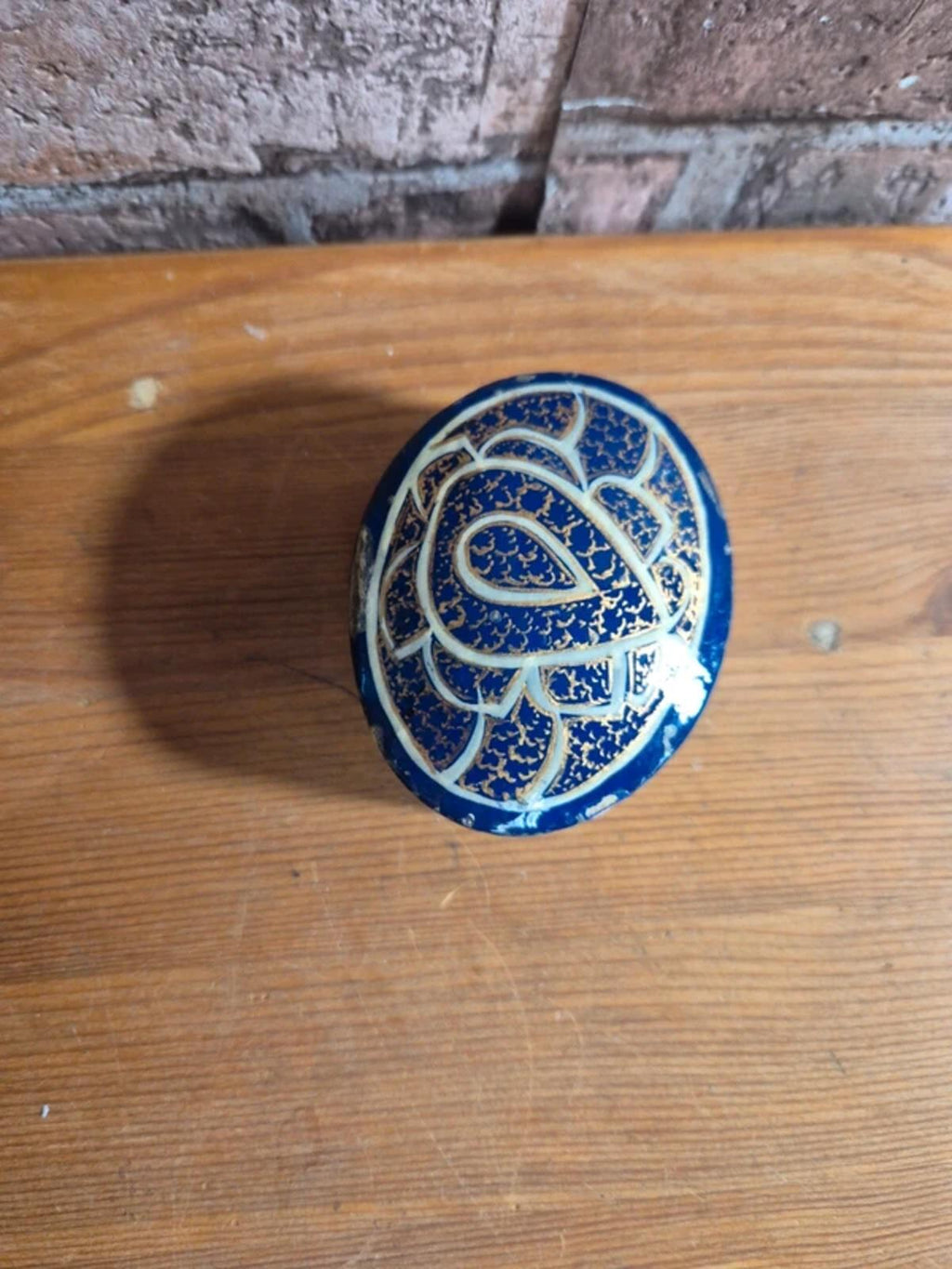 Blue kashmir trinket box