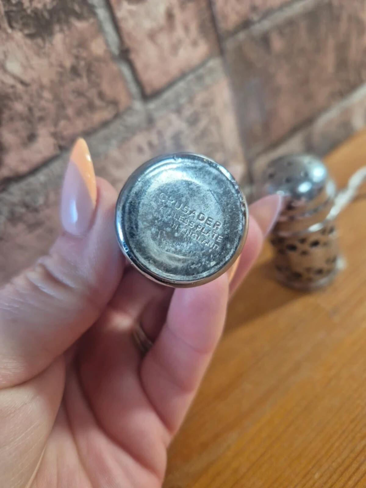 Vintage crusader salt and pepper pot