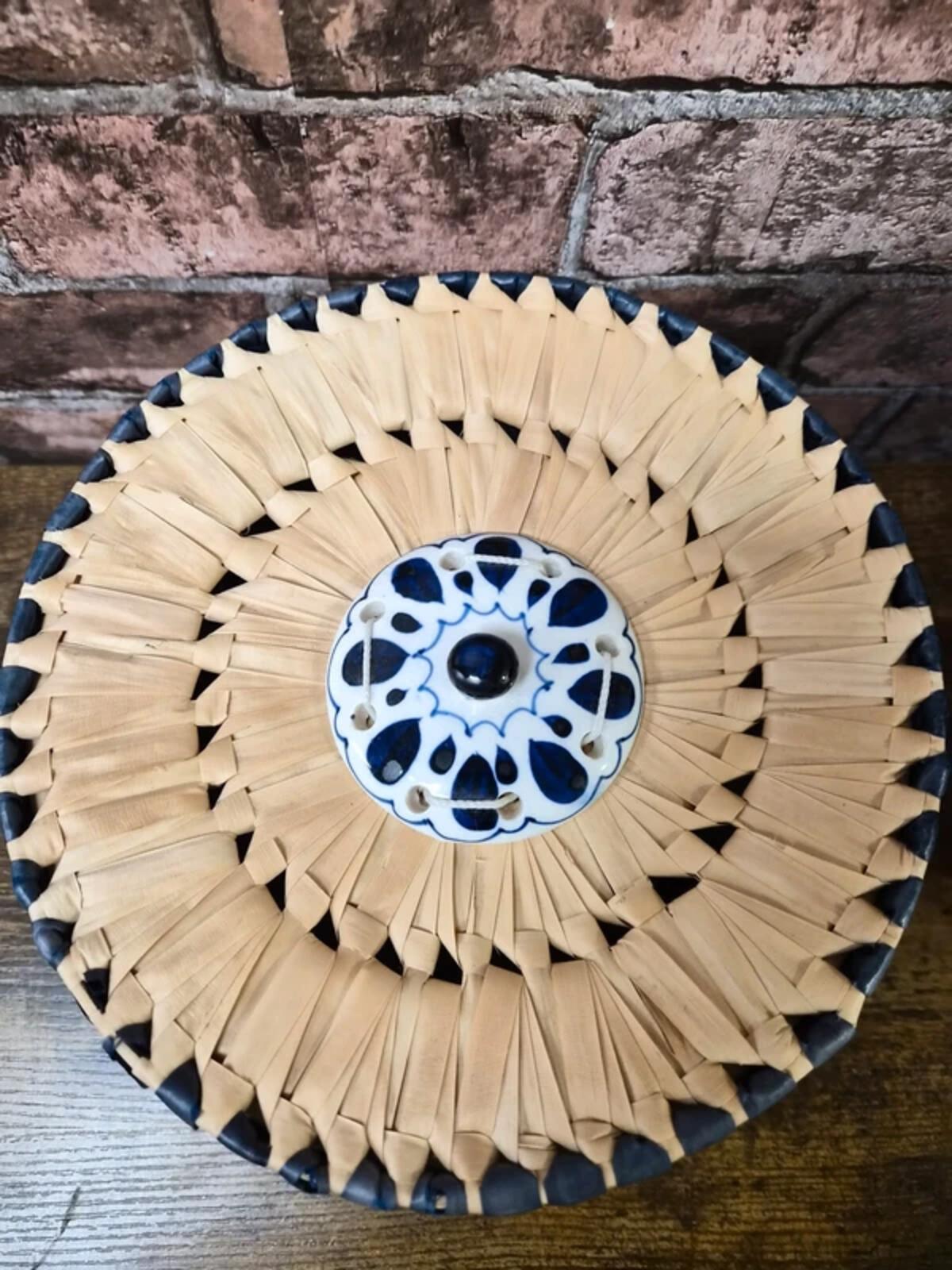 Wicker Moroccan Basket with Lid