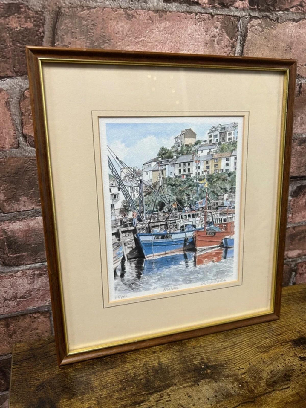 Glyn Martin 'Brixham' Signed and Framed Print