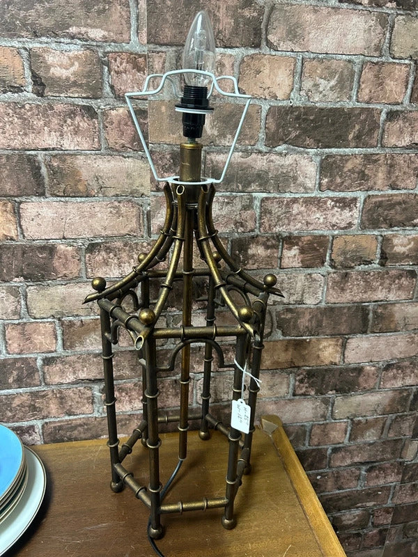 Bamboo Effect Metal Lamp Base
