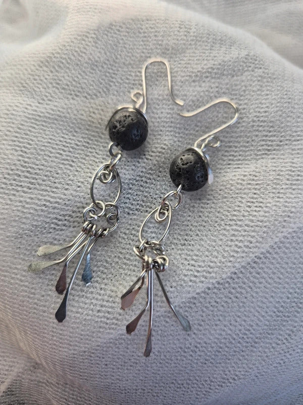 Lava rock earrings