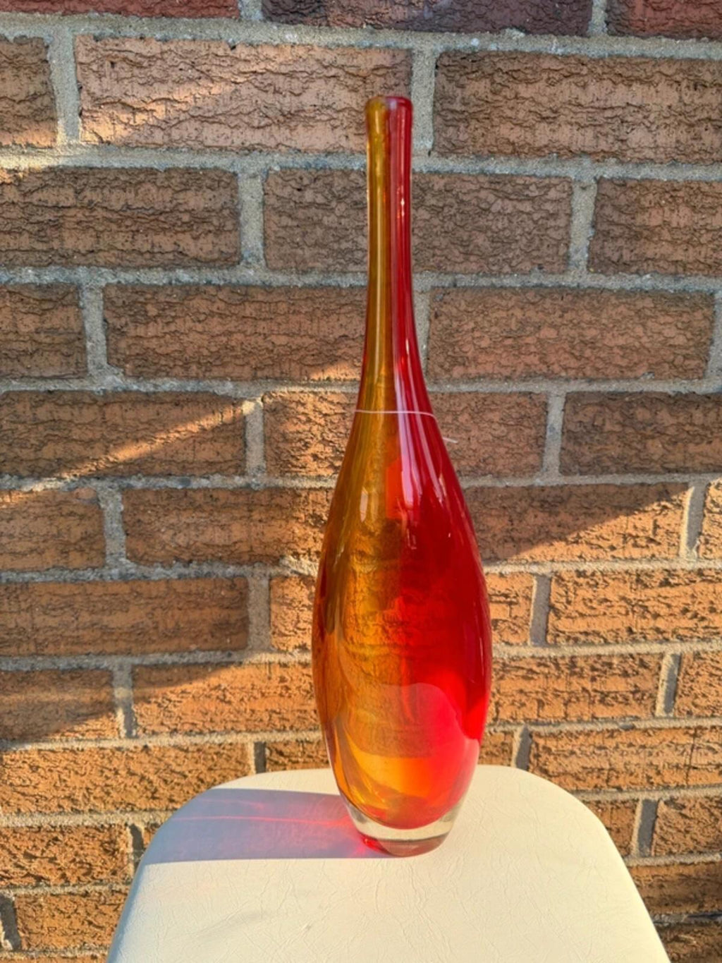 Vintage Art Red Glass Vase