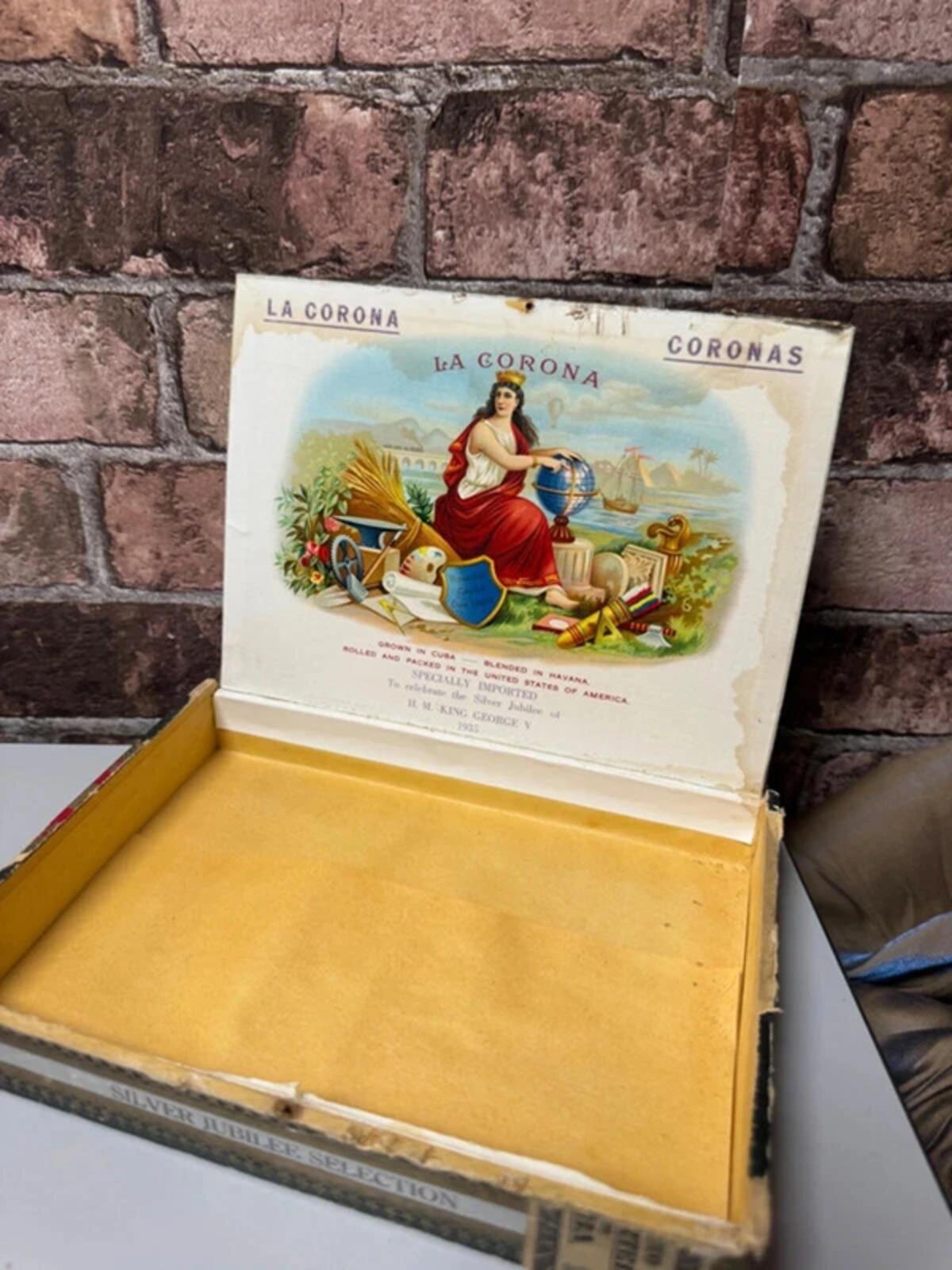 Vintage La Corona Silver Jubilee Cigar Box