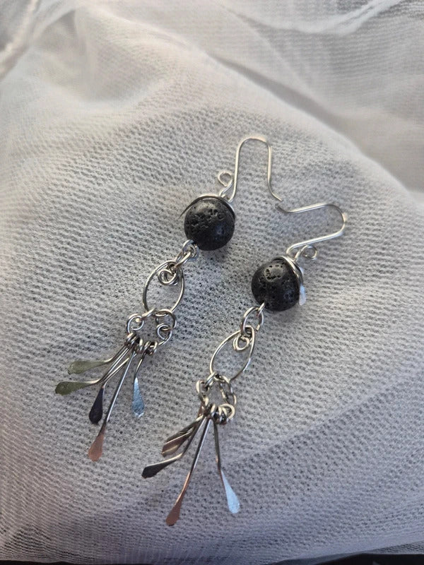 Lava rock earrings