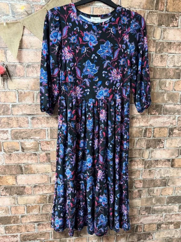 Bodyprints Floral Midi Dress - Size 8