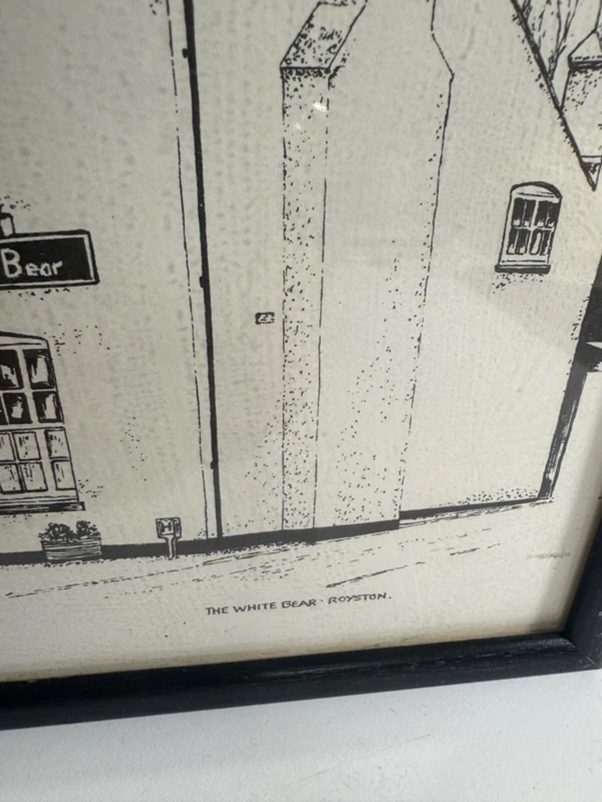 Set of Four Vintage Black and White 'Royston" Prints