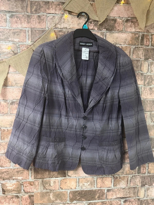 Gerry Weber Purple Checked Blazer - Size 14