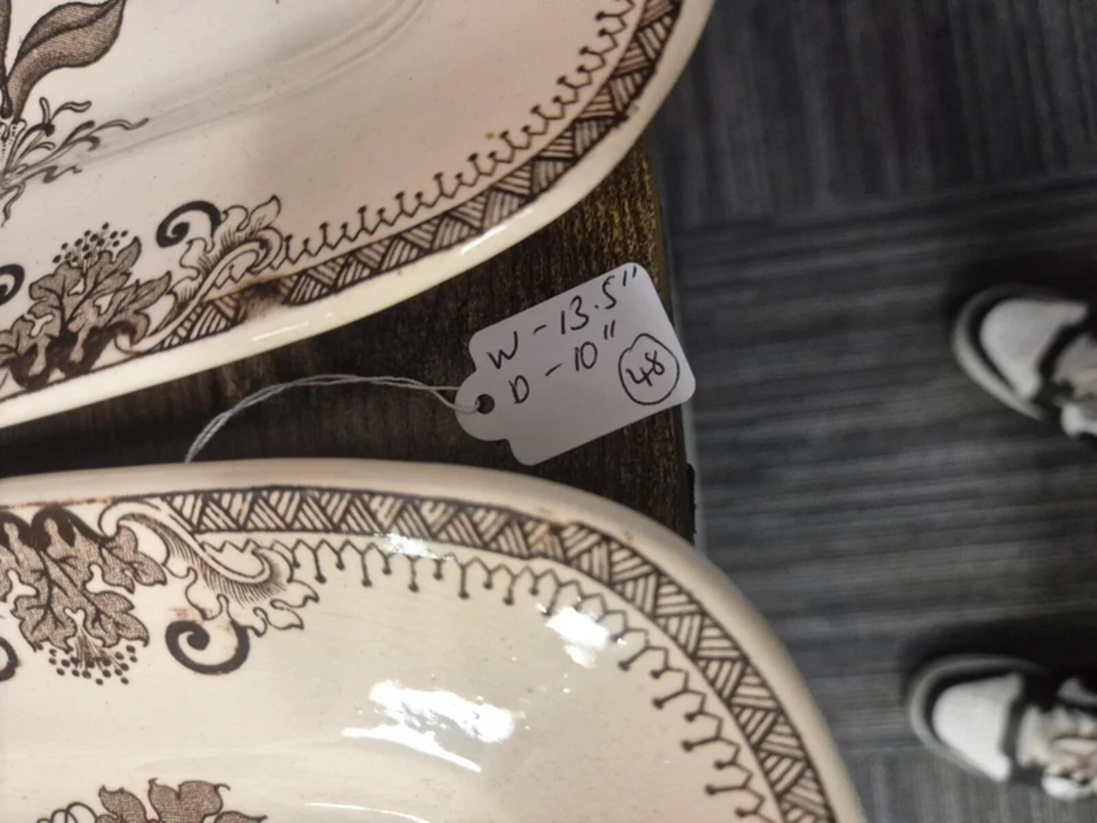 J F wileman serving plate pair