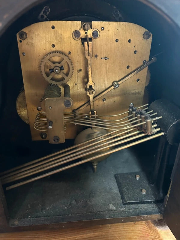 Antique Wooden Cased Mantle Clock