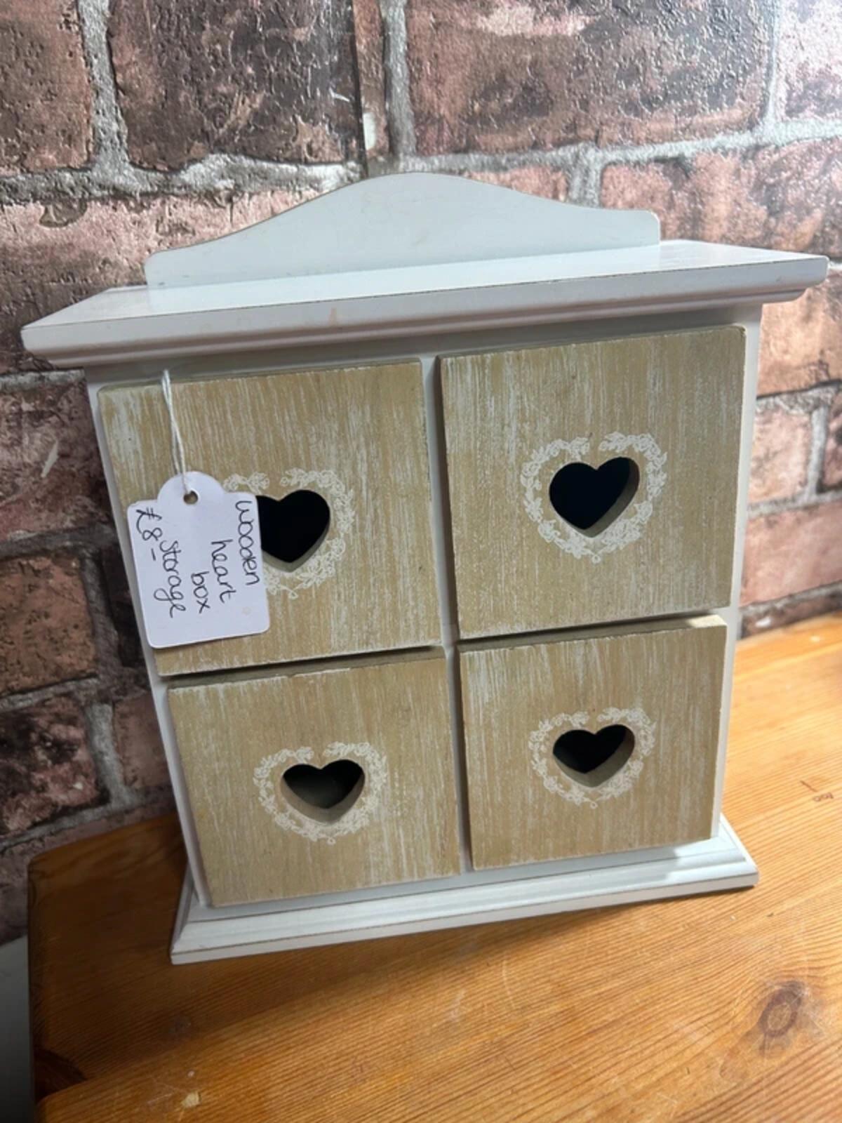 Wooden Heart Storage Box