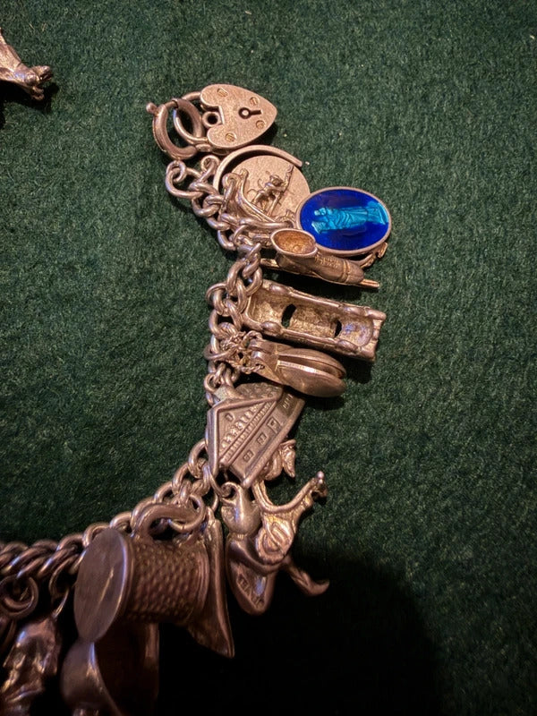 Sterling Silver Vintage Charm Bracelet