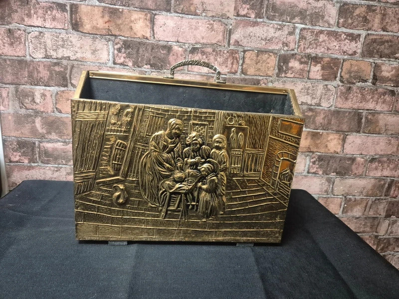 Vintage Brass Magazine Rack