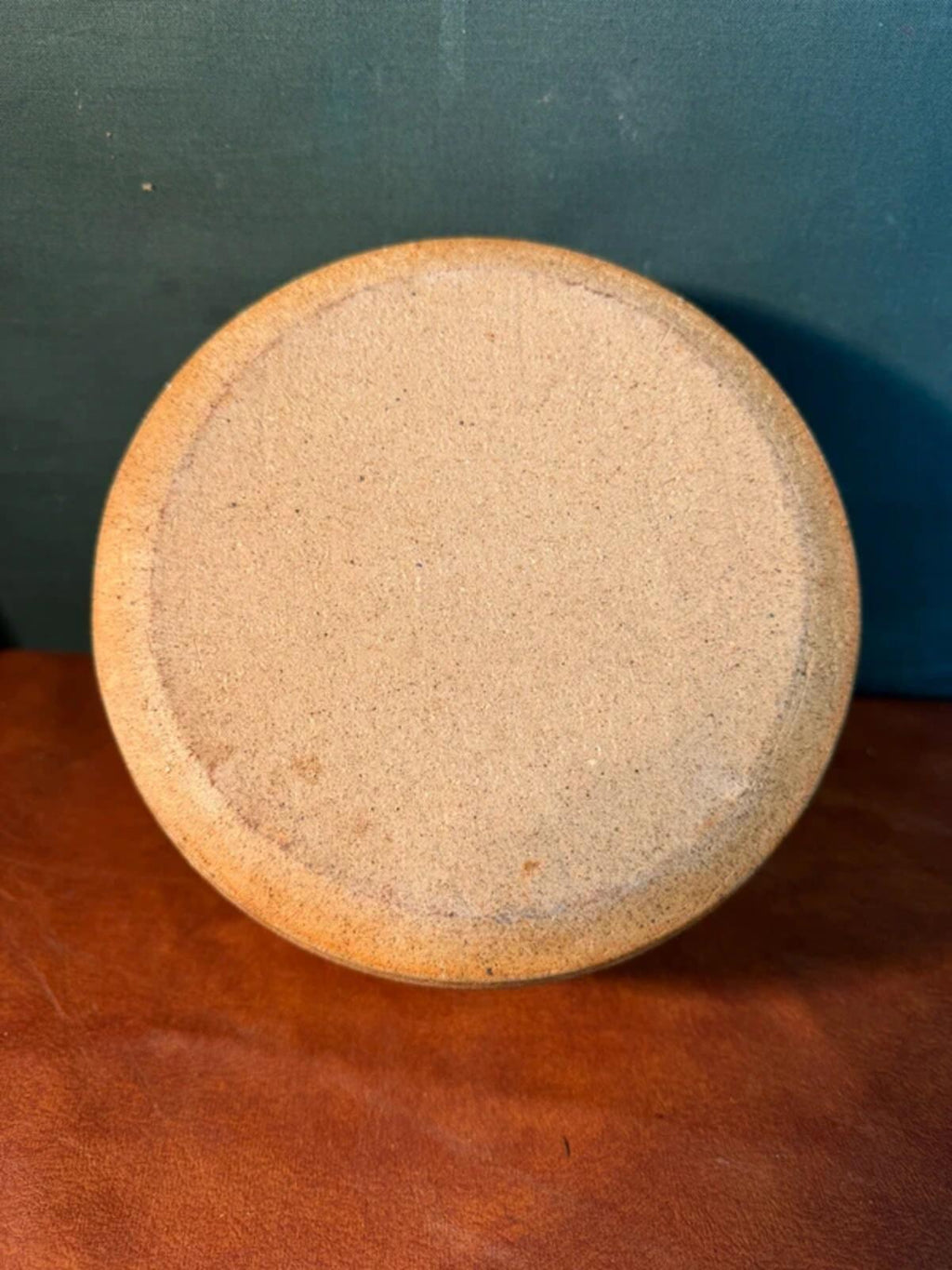 Green and Brown Stoneware Dish with Lid