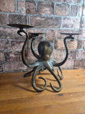 SPI Bronzed Metal Octopus Candle Holder